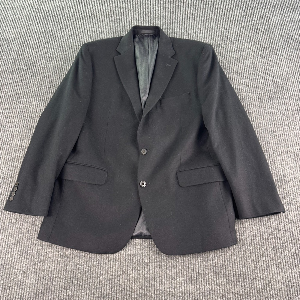 Lauren Ralph Lauren Blazer Men 43R Black Wool Silk Cashmere Sport Coat Luxury